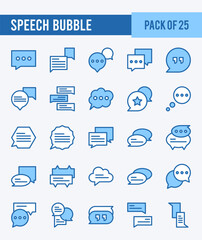 25 Speech Bubble. Two Color icons Pack. vector illustration.