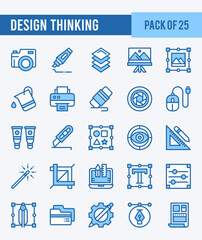 25 Design Thinking. Two Color icons Pack. vector illustration.