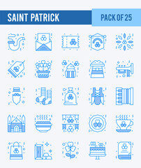 25 Saint Patrick. Two Color icons Pack. vector illustration.