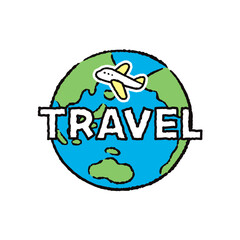 地球_アジア・オセアニア・アメリカ_TRAVEL_飛行機