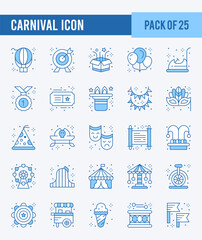 25 Carnival. Two Color icons Pack. vector illustration.
