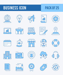 25 Business. Two Color icons Pack. vector illustration.