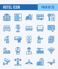 25 Hotel. Two Color icons Pack. vector illustration.