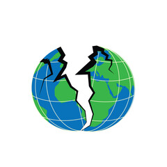 Earth in cracks. Conflicts and wars destroy the Earth.