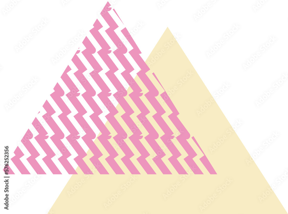 Wall mural Decorate the copywriting with triangular color blocks and curves composed of Morandi colors