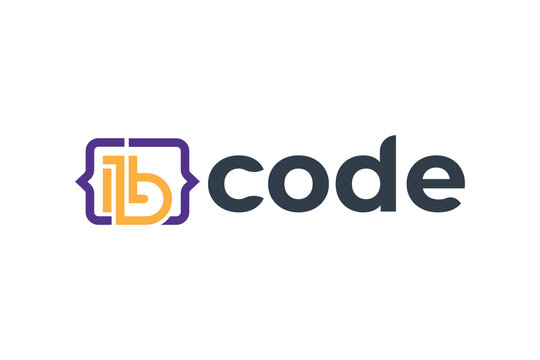 Coding logo design, code logo, letter b coding logo