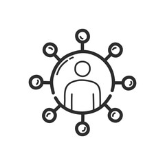 Circle, worker, responsibility icon. Hand drawing design style. Vector.