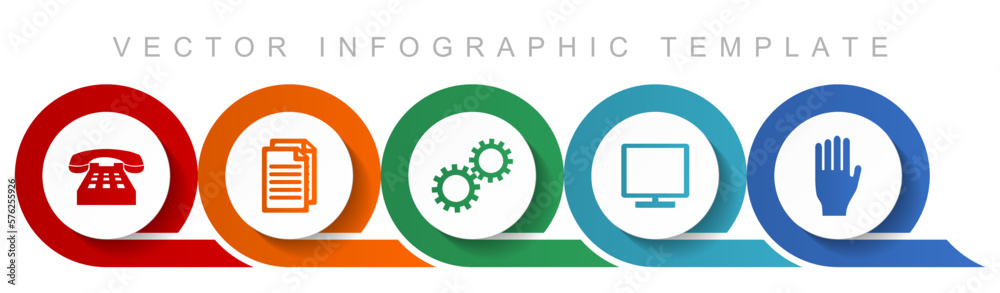 Leinwandbilder Technology icon set, miscellaneous icons such as phone, document, gears, tv and hand for webdesign and mobile applications, flat design infographic vector template in eps 10