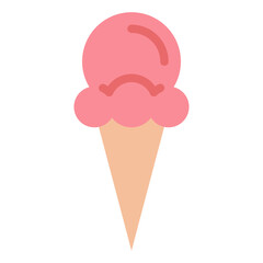 cone ice cream flat icon style