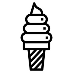 cone ice cream line icon style