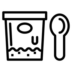 ice cream cup line icon style