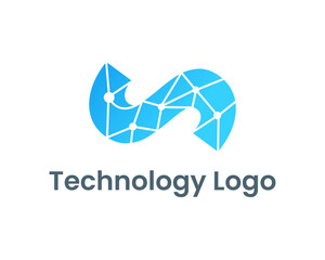  letter S logo for technology, internet, web vector illustration