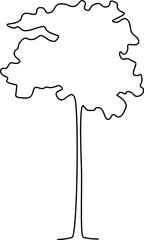 Drawing doodle tree in line art