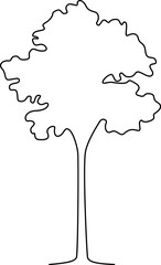 Drawing doodle tree in line art