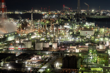 Fototapeta premium 美しい工場夜景 三重県