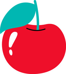 Tasty cherry berry flat illustration Organic vitamin