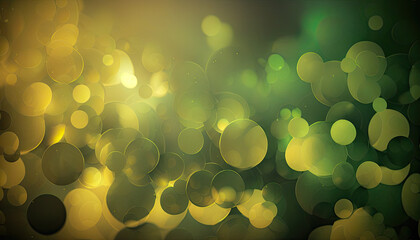 Bokeh background green and gold, generative AI