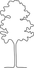 Drawing doodle tree in line art