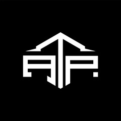 ATP Unique abstract monogram geometric vector logo design. ATP creative initials letter logo concept. ATP letter design.
