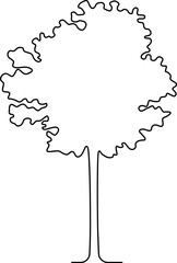 Drawing doodle tree in line art