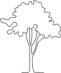 Drawing doodle tree in line art
