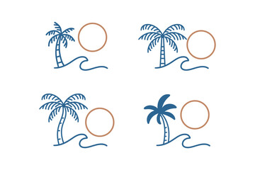 Summer and holiday logo design icon vector