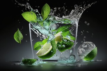 Mint with lime.Generative AI