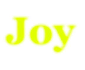 Yellow colored word joy