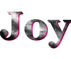 Gray with pink shadow word joy with transparent background 