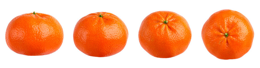 Fresh mandarin, transparent background, set
