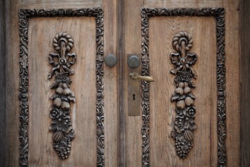 Old medieval door texture wooden