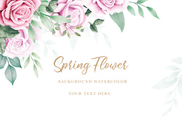 Beautiful Floral Rose Background Watercolor