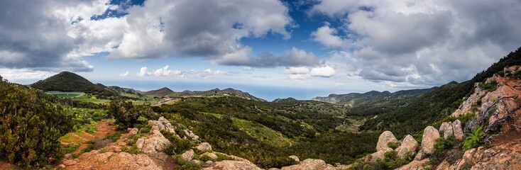 Fototapeta na wymiar Panorama Teno-Gebirge, El Palmar, Masca, Teneriffa