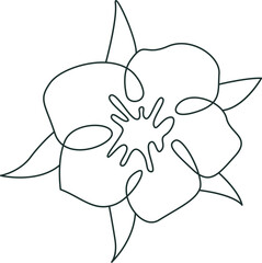 Flower of strawberry in line art Design element