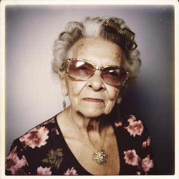 Generative ai rockstar granny vintage photography