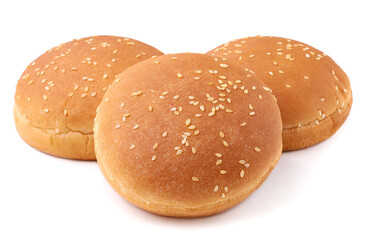 Hamburger buns on a white background