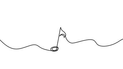 music line art drawing, vector illustration continuous one line hand drawn abstract treble clef symbol.