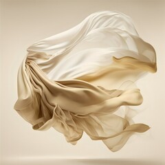 Silk cloth flying in the wind. Textile wave.