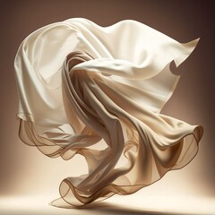 Silk cloth flying in the wind. Textile wave.