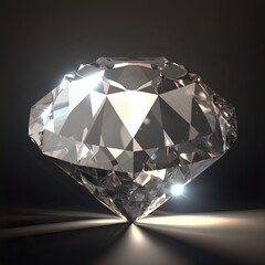 Magical crystal diamond. Bright gemstone. Glowing bright gemstone.