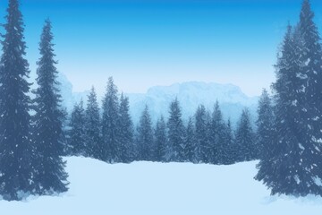 Obraz premium Mountain landscape in winter. Illustration. Generated by AI