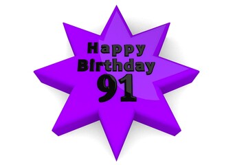 Happy Birthday on a pink star