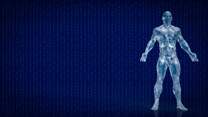 Fototapeta na wymiar The human and digital background for sci or technology concept 3d rendering