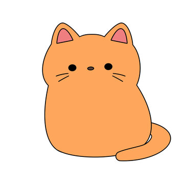 Cute orange cat illustration