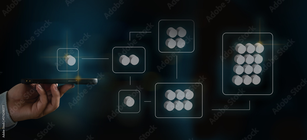 Poster process and workflow analysis for businessman process with flowchart quality control plan a project 