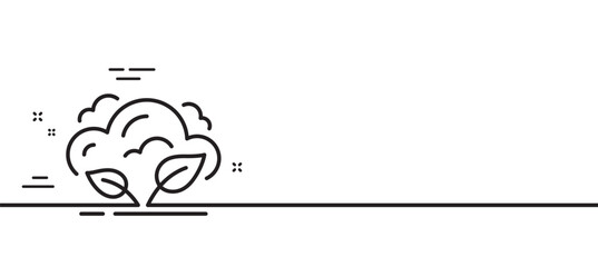 Co2 gas line icon. Carbon dioxide emissions sign. Exhaust reduction symbol. Minimal line illustration background. Co2 gas line icon pattern banner. White web template concept. Vector