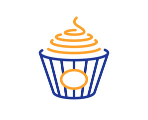 Pasta line icon. Spaghetti take away sign. Noodles bowl symbol. Colorful thin line outline concept. Linear style pasta icon. Editable stroke. Vector