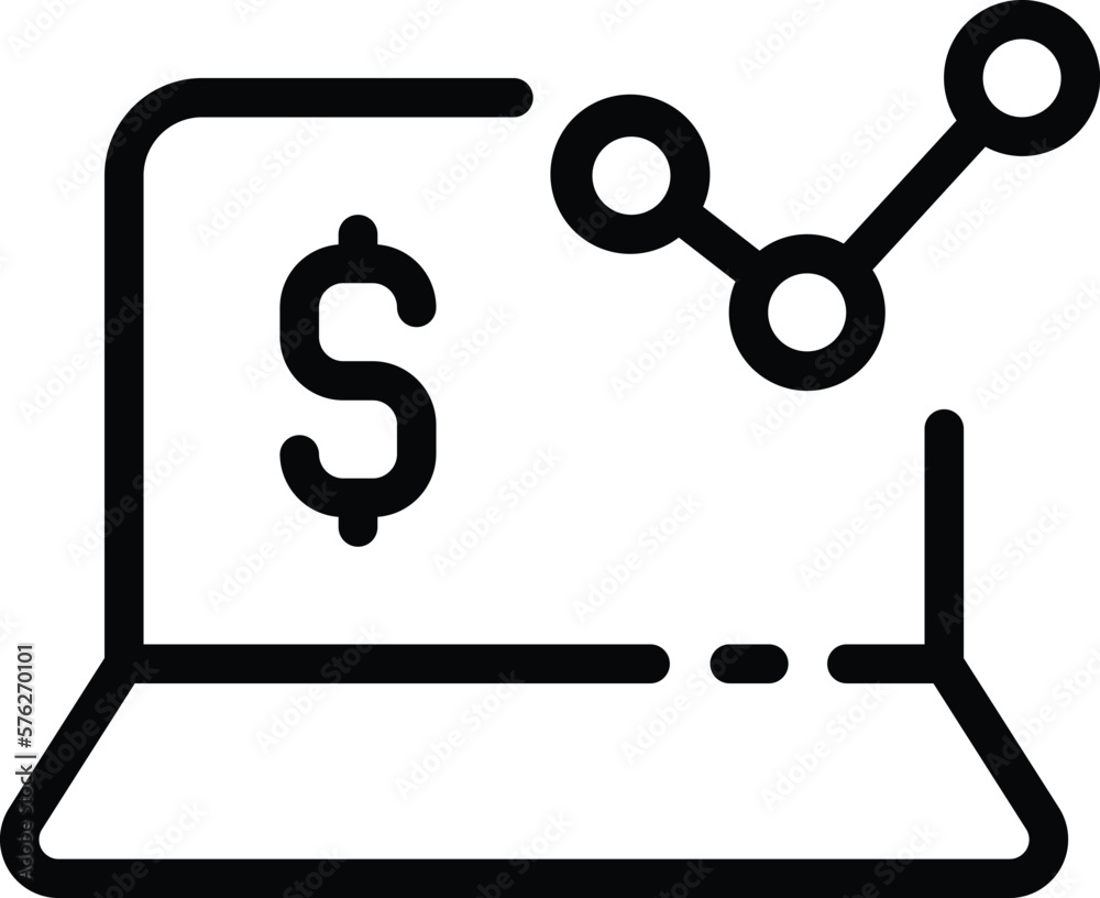 Poster online investment icon vector - this icon is typically designed to represent online investment or in
