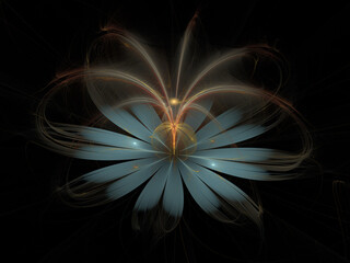 Abstract fractal background 3D illustration ornament, beautiful digital wallpaper, fractal picture for postcard template, poster, banner, backdrop, image decoration