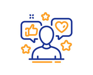 Influence line icon. Social media blogger sign. Influencer headshot symbol. Colorful thin line outline concept. Linear style influence icon. Editable stroke. Vector